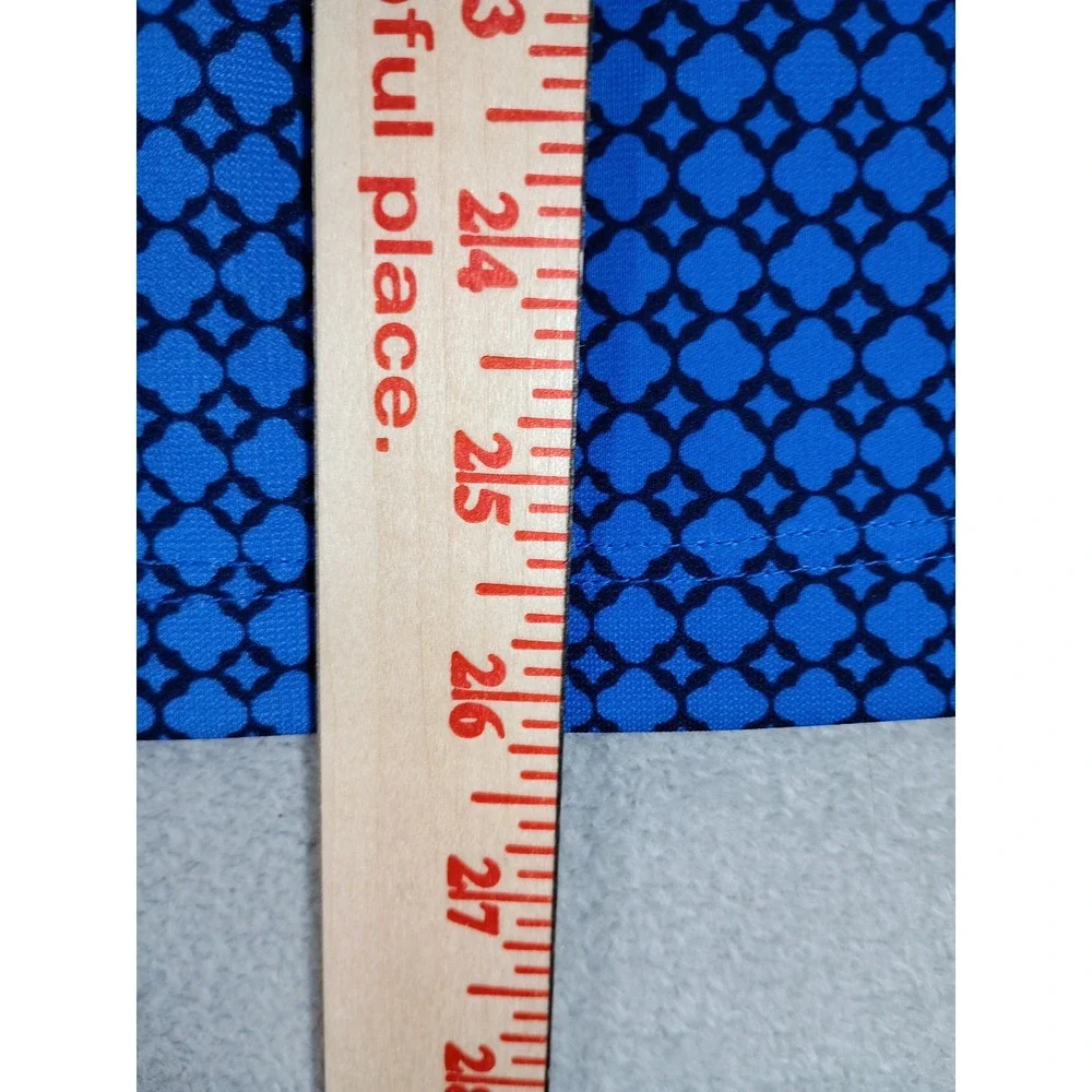 Talbots Women Plus A-Line Skirt Blue Geometric 2X Stretch Career